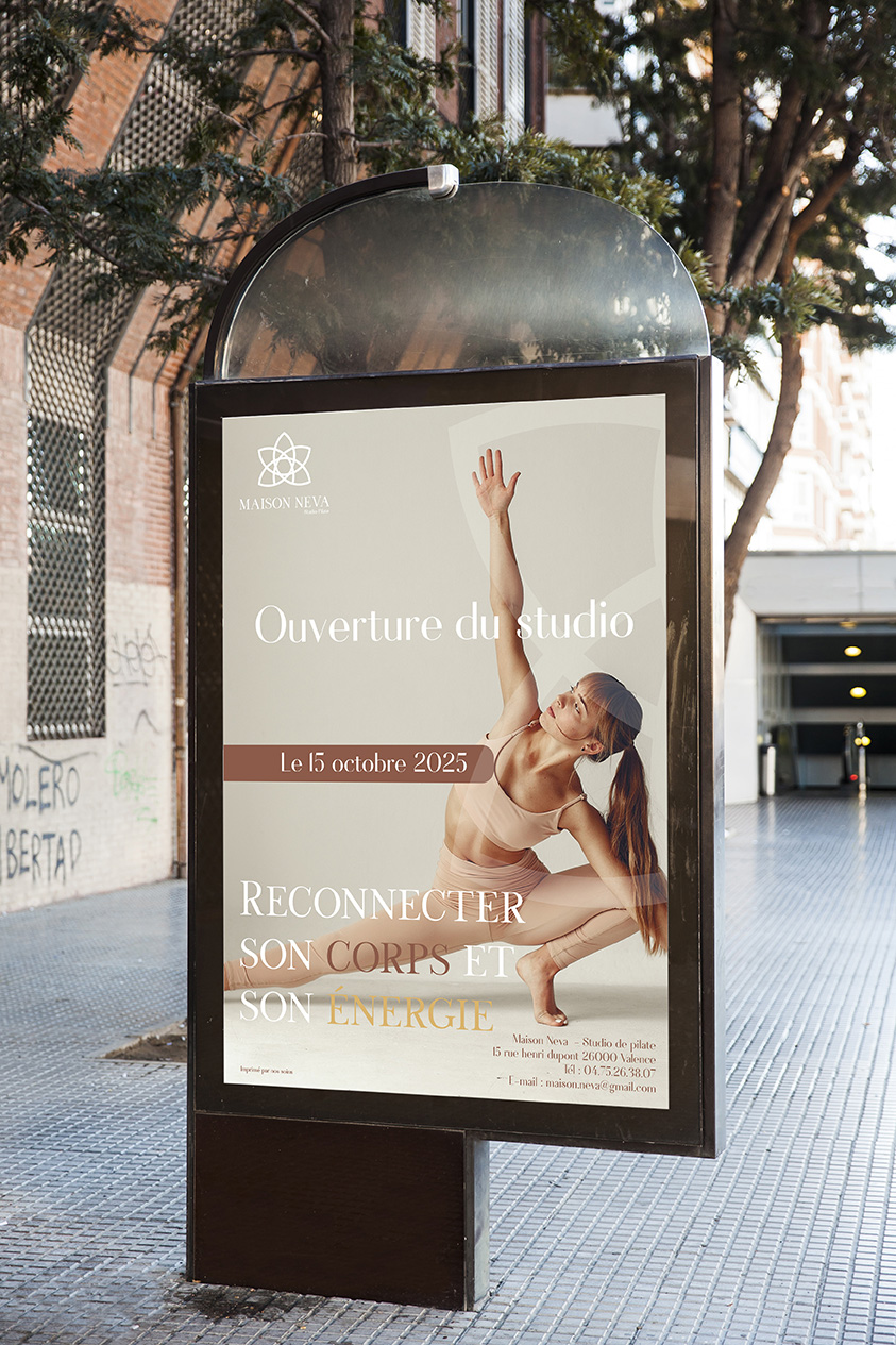 Identité visuelle maison neva affiche graphiste drôme